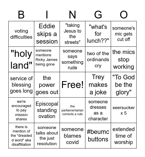 MSAC 2023 Bingo Card