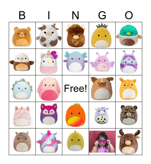 Squishmallow Bingo Card