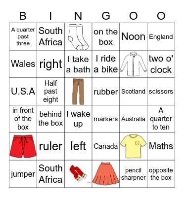 CM1 REVISION Bingo Card