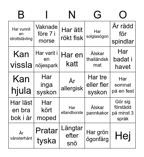 Mingelbingo Card