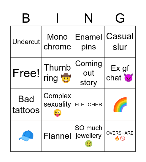 So you’re gay… ✨ Bingo Card