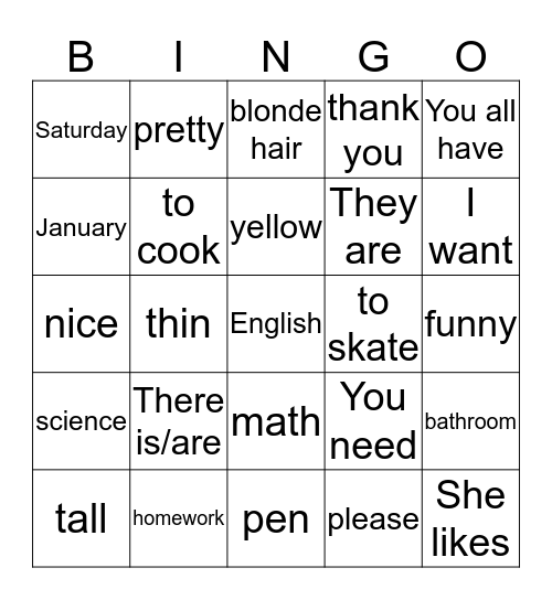 Mid-Term Review Bingo Card