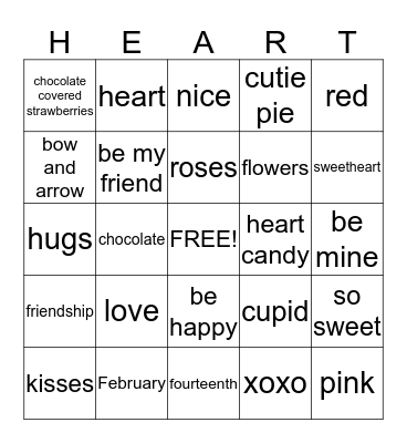HAPPY VALENTINE'S DAY!!! Bingo Card