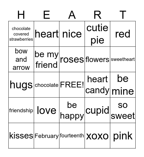 HAPPY VALENTINE'S DAY!!! Bingo Card