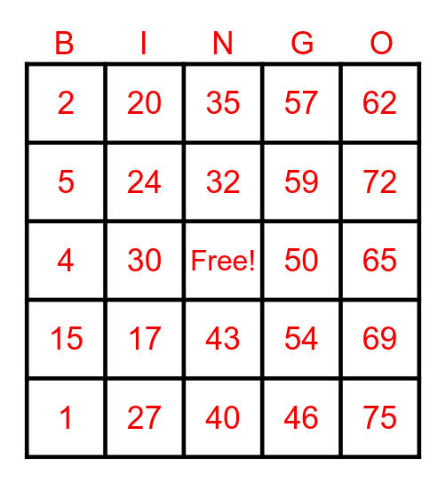 TKS BNGO BONANZA Bingo Card