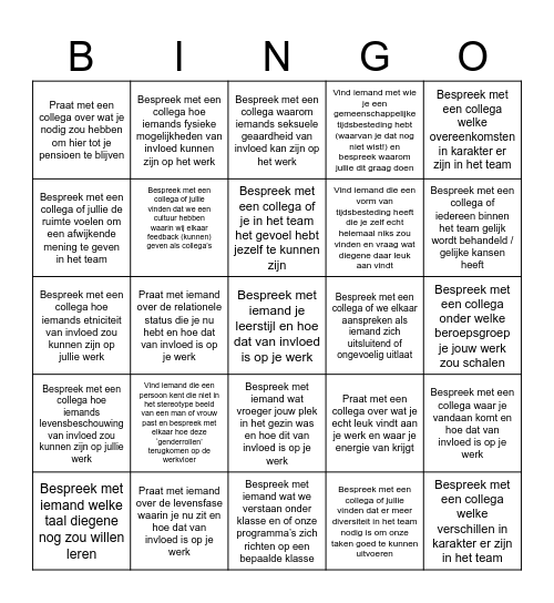 I WANT TO GET TO KNOW YOU!! Bingo Card