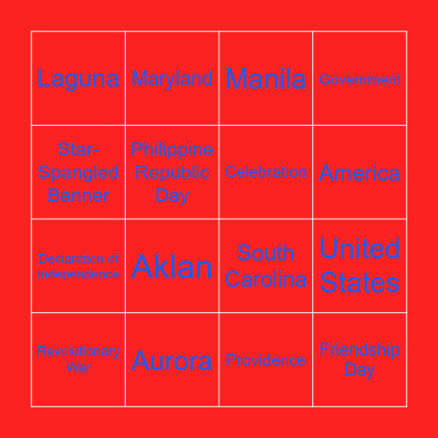 OE & Scheduling Independence Day Bingo Card