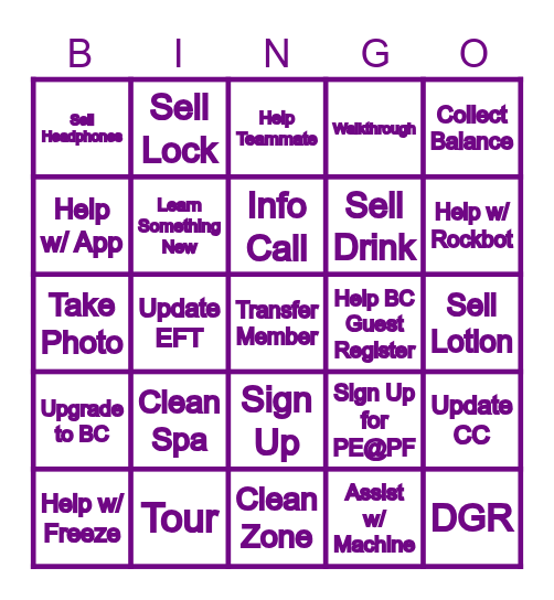 PF Bingo Card
