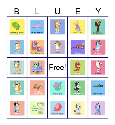 Bluey Bingo Card