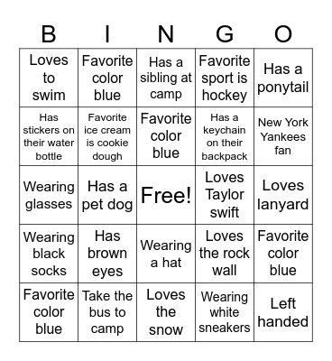 Olim Bingo Card