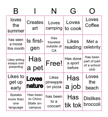 CCLC Bingo Card