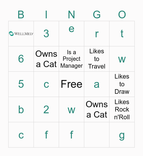 GTX Mixer Bingo Card
