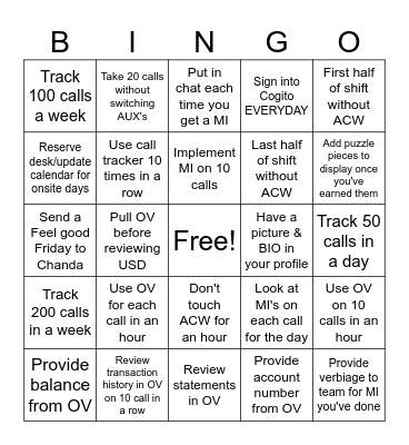 Top Cat BINGO Card