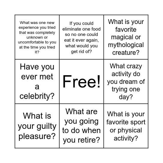 Bingo Board Bingo Card