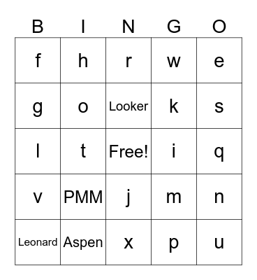 Test Bingo Card Bingo Card