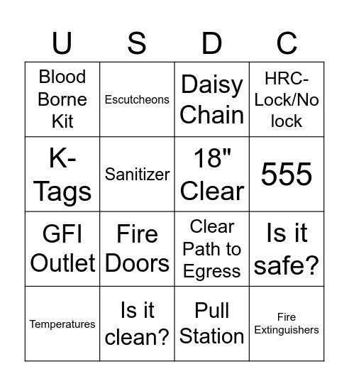 Environmental Bingo Card