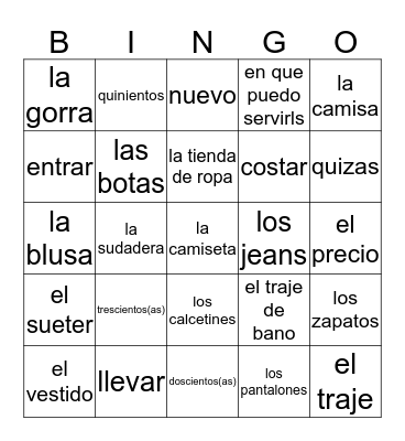 Cuanto cuesta Bingo Card