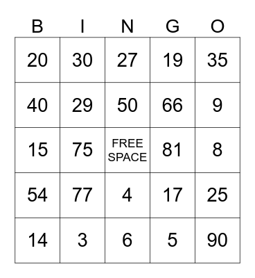 Toti Holiday Bingo Card