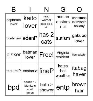 vincent bingo Card