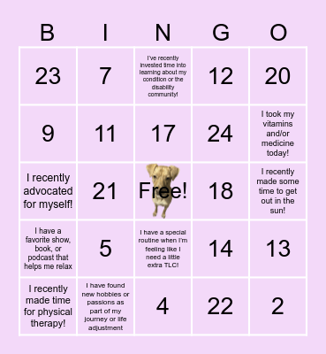 A.C.C.E.S.S. Disability Pride Bingo! Bingo Card