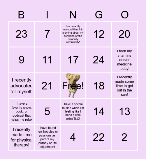 A.C.C.E.S.S. Disability Pride Bingo! Bingo Card