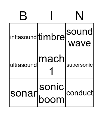 Lesson 9 Bingo Card