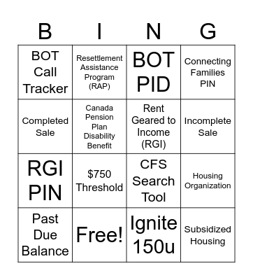 Connected For Success Bingo Card