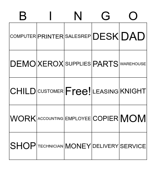 SAXON BUSINESS SYSTEMS Bingo Card