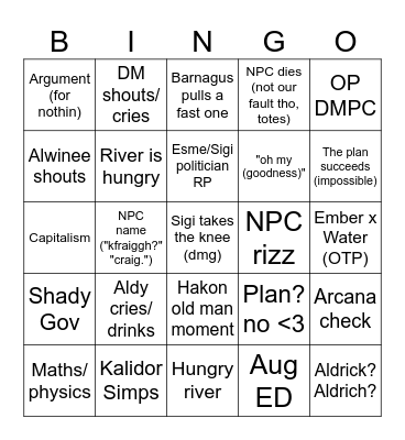 Ring of Bing Bingo Card