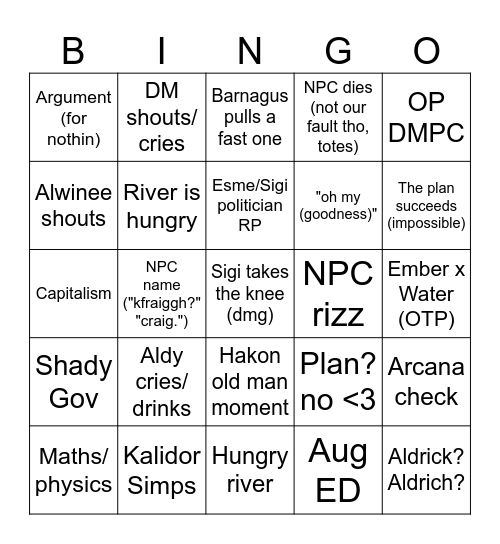 Ring of Bing Bingo Card