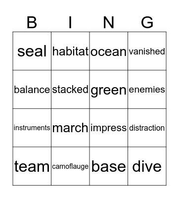 Flocabulary Unit 4 Bingo Card