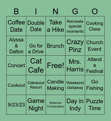 DATE NIGHT BINGO Card