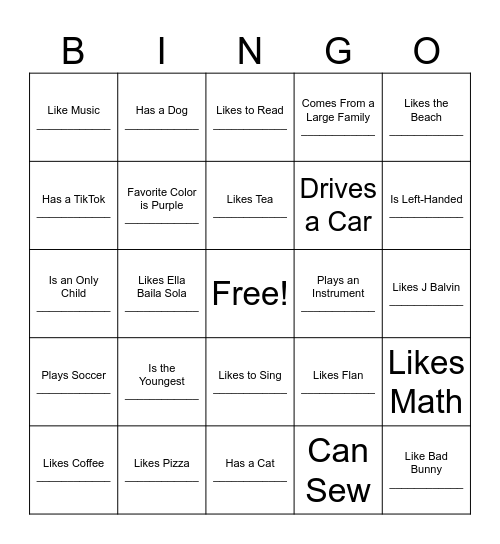 Find Some Who... Bingo Card