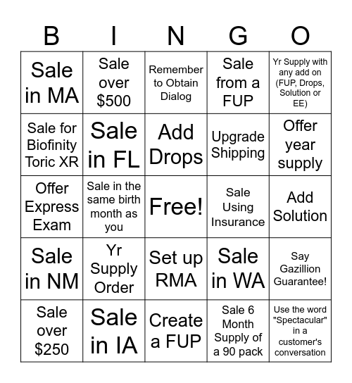 Hello Summer Bingo Card
