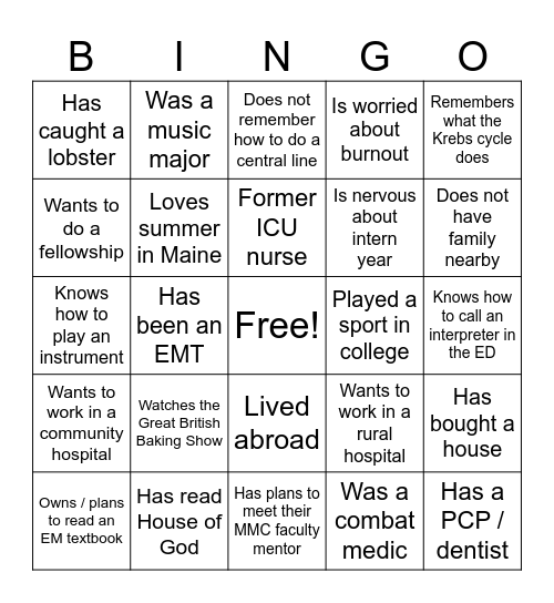 Intern Bingo! Bingo Card