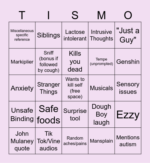 Classic Anna Bingo Card