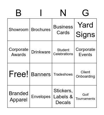 OOS Referral Generation Bingo Card