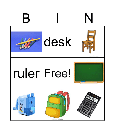 classroom Bingo Card