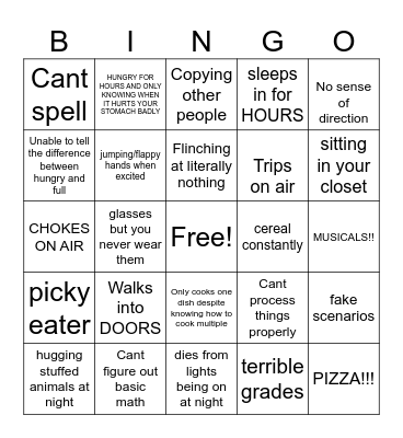 Stupid/loser people bingo Card