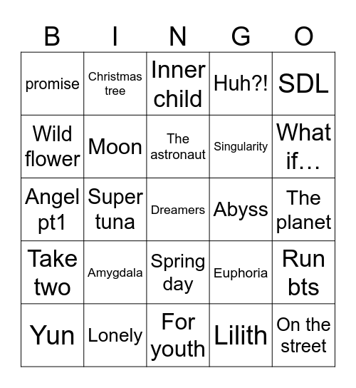 kiwikeeho Bingo Card