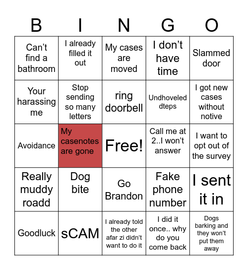 Census Bingo Card