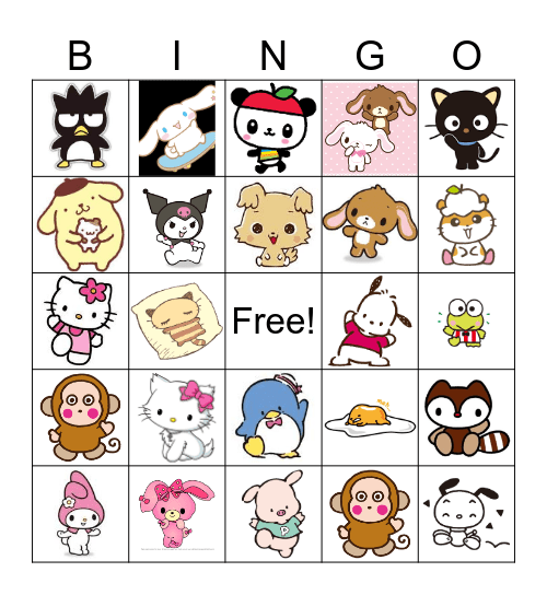 Sanrio Bingo Card