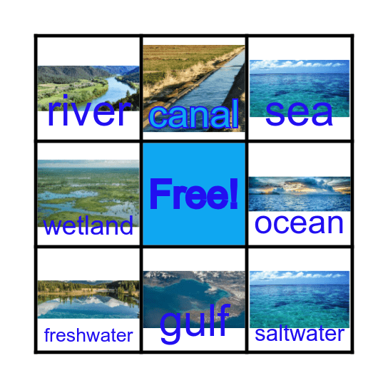 Bodies of Water BINGO! Bingo Card