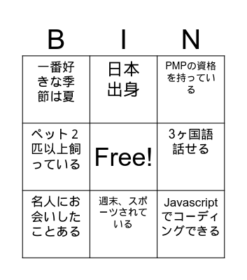 Find someone who.... Bingo Card