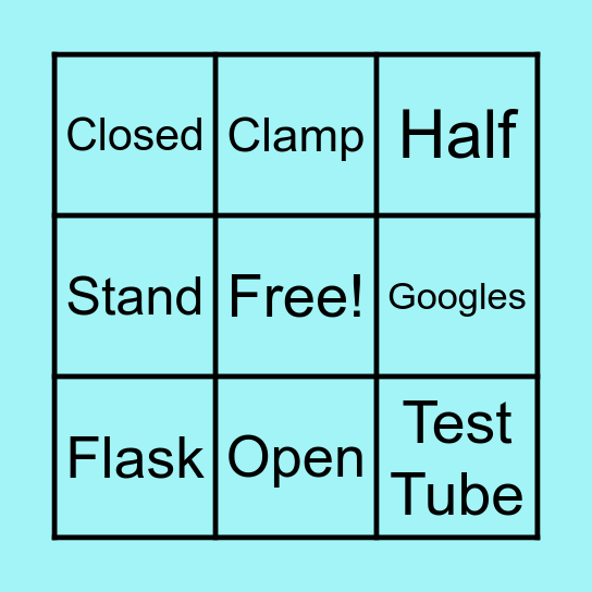 Using a Bunsen Burner Bingo Card