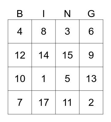 Let's have fun! Bingo Card