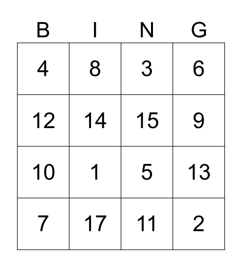Let's have fun! Bingo Card