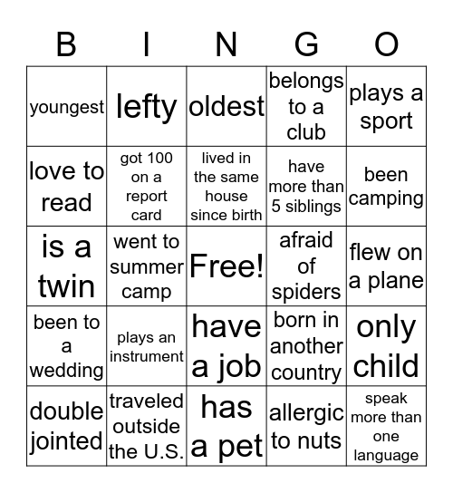 Ms. Welsh 10th grade English Bingo Card