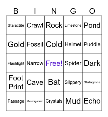 C A V E   B I N G O Bingo Card