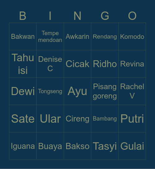 DPR LIVE Bingo Card